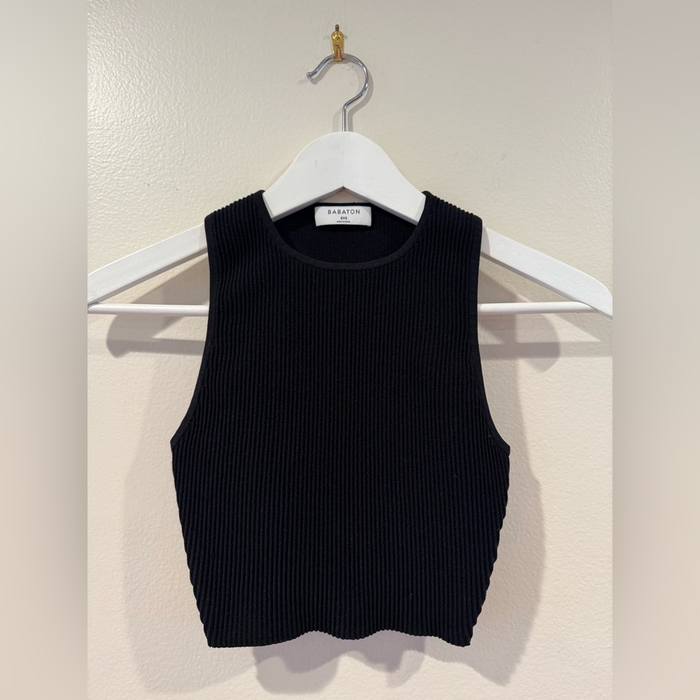 Aritzia - Babaton Black Ribbed Knit Tank Top